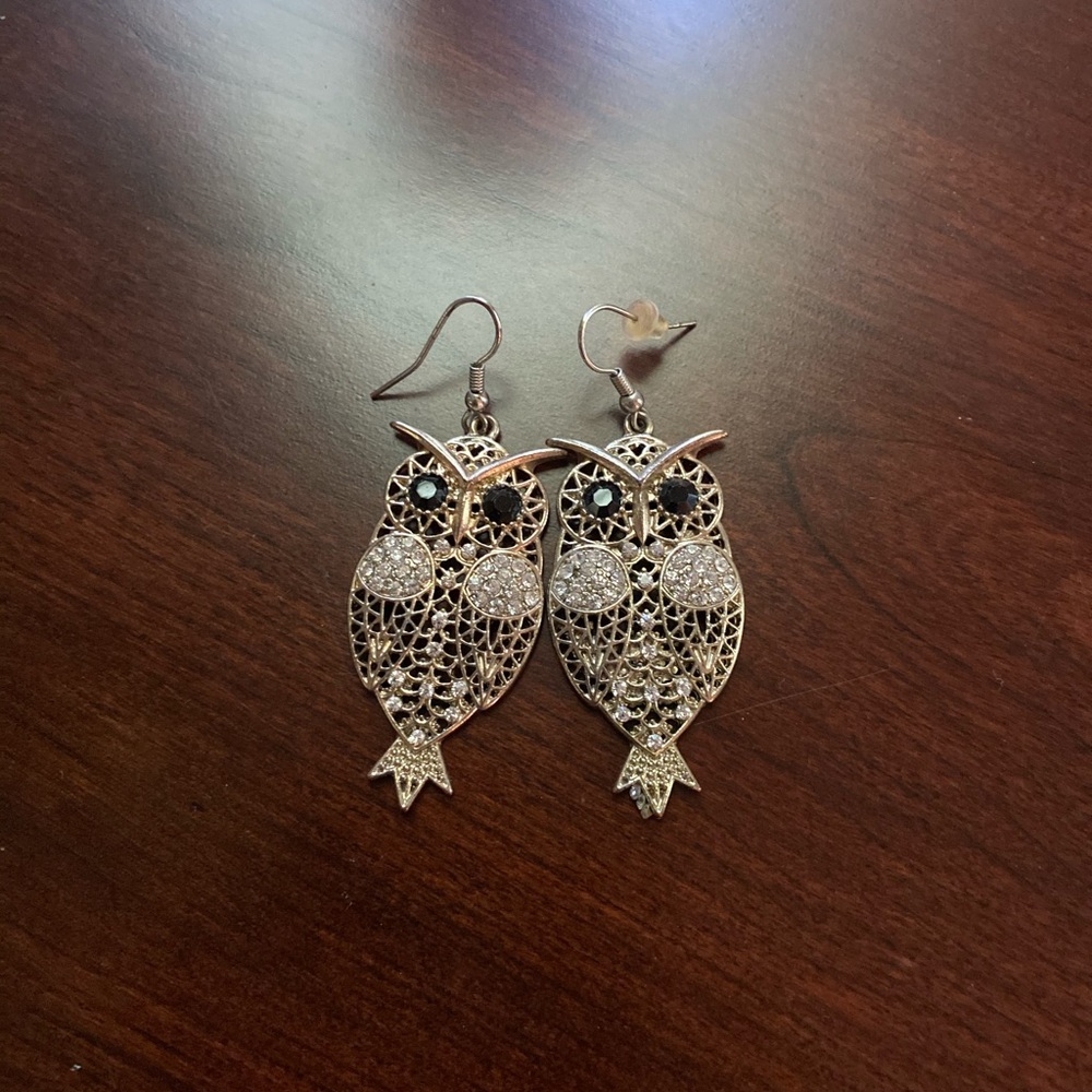 Gold Owl Earrings. Chi Omega